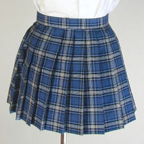 オリジナルブルー×水色チェックプリーツスカート(学校制服・スクール・オリジナル)