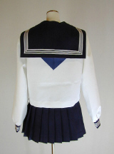 オリジナル冬クリームセーラー服上下セット(スクール・学校制服・スカーフ付)、後ろ