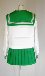 オリジナル冬クリームグリーンセーラー服上下セット(スクール・学校制服・スカーフ付)、後ろ