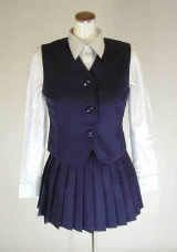 オリジナル紺ベスト・スカート制服上下セット(スクール・学校制服)
