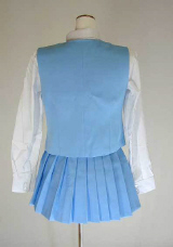 オリジナル水色ベスト・スカート制服セット(スクール・学校制服)、後ろ