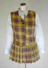 オリジナル黄×緑×赤ベスト・スカート制服セット(スクール・学校制服)