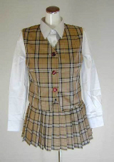 オリジナルバーバリーチェックベスト・スカート制服セット(スクール・学校制服)