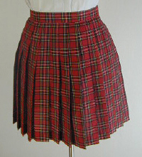 オリジナル赤タータンプリーツスカート(30cm丈)