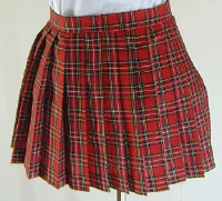 オリジナル赤タータンプリーツスカート(30cm丈)