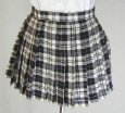 オリジナル白×黒チェックプリーツスカートスカート