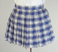 オリジナル白×ブルーチェックプリーツスカート