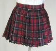 オリジナル赤×黒タータンチェックプリーツスカート