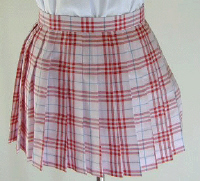 オリジナルピンク×レッドチェックプリーツスカート(30cm丈)