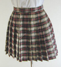 オリジナル白×赤チェックプリーツスカート(30cm丈)