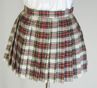 オリジナル白×赤チェックプリーツスカート(30cm丈)