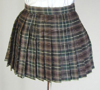 オリジナルグリーン×茶チェックプリーツスカート(30cm丈)