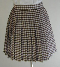 オリジナル茶×白チェックプリーツスカート(30cm丈)