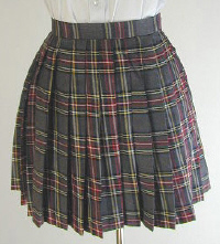 オリジナルグレー×赤チェックプリーツスカート(30cm丈)