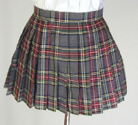 オリジナルグレー×赤チェックプリーツスカート(30cm丈)