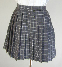 オリジナルグレー×白チェックプリーツスカート(30cm丈)