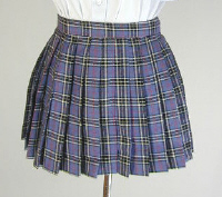 オリジナル青×赤×グレーチェックプリーツスカート(30cm丈)