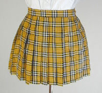 オリジナル黄×黒×赤チェックプリーツスカート(30cm丈)