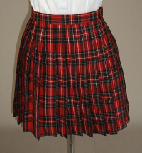 オリジナル赤×緑チェックプリーツスカート(30cm丈)