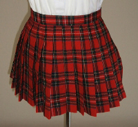 オリジナル赤×緑チェックプリーツスカート(30cm丈)