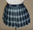 オリジナル白×水色×グレーチェックプリーツスカート