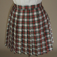オリジナル白×赤×緑チェックプリーツスカート(30cm丈)