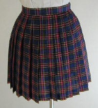 オリジナル紺×赤チェックプリーツスカート(30cm丈)