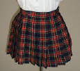 オリジナル黒×赤×グレーチェックプリーツスカート