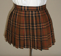 オリジナル茶×黒チェックプリーツスカート(30cm丈)