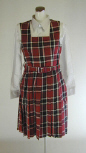 オリジナル赤×黒×白ジャンバースカート