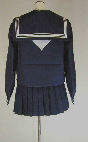 冬紺セーラー服上下セット(学販オリジナル・カフス付・学校制服・スカーフ付)後ろ
