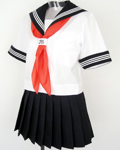 スクールパール 春夏セーラー服上下セット(前開き・半袖・学校制服)斜め