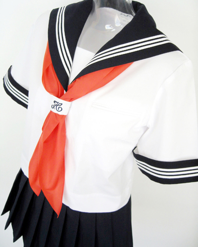 スクールパール 春夏セーラー服上下セット(前開き・半袖・学校制服)アップ