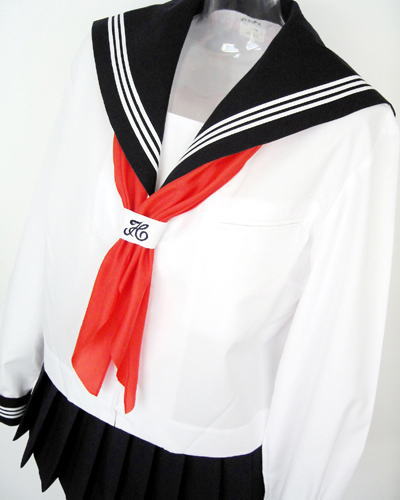 スクールパール 春夏セーラー服上下セット(前開き・長袖・学校制服)アップ