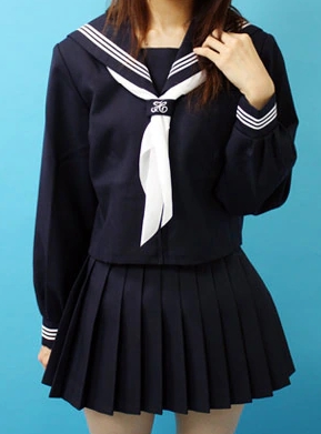 スクールパール 冬セーラー服上下セット(前開き・学校制服)着用イメージ