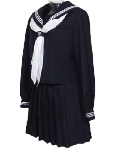 スクールパール 冬セーラー服上下セット(前開き・学校制服)斜め