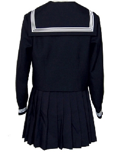 スクールパール 冬セーラー服上下セット(かぶりタイプ・学校制服)後ろ