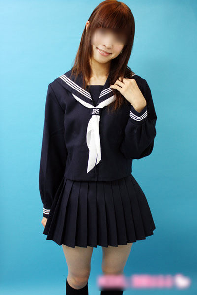 スクールパール 冬セーラー服上下セット(かぶりタイプ・学校制服)着用イメージ